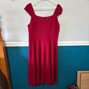 Chic Women's Midi Dress in Vibrant Red XL